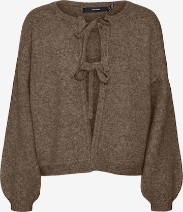 VERO MODA Knit cardigan 'VMBow' in Brown: front