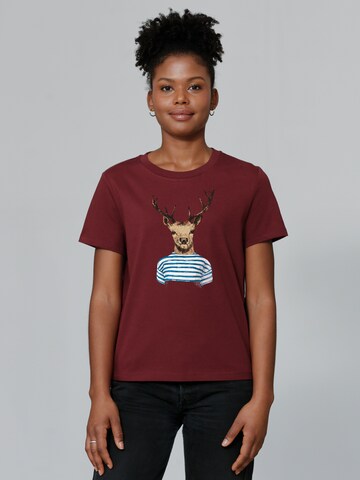 T-shirt ' Hirsch ' Watapparel en rouge : devant