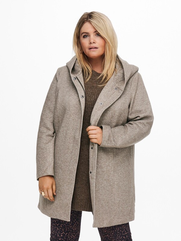 ONLY Carmakoma Winter Coat 'Sedona' in Mottled Beige