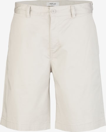 REPLAY Regular Trousers in White: front