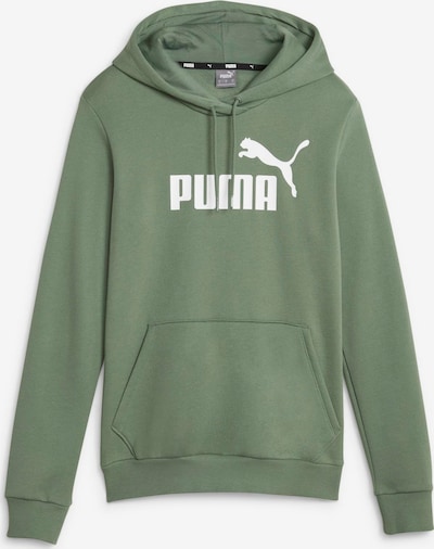 PUMA Sportief sweatshirt 'Essentials' in de kleur Groen / Wit, Productweergave