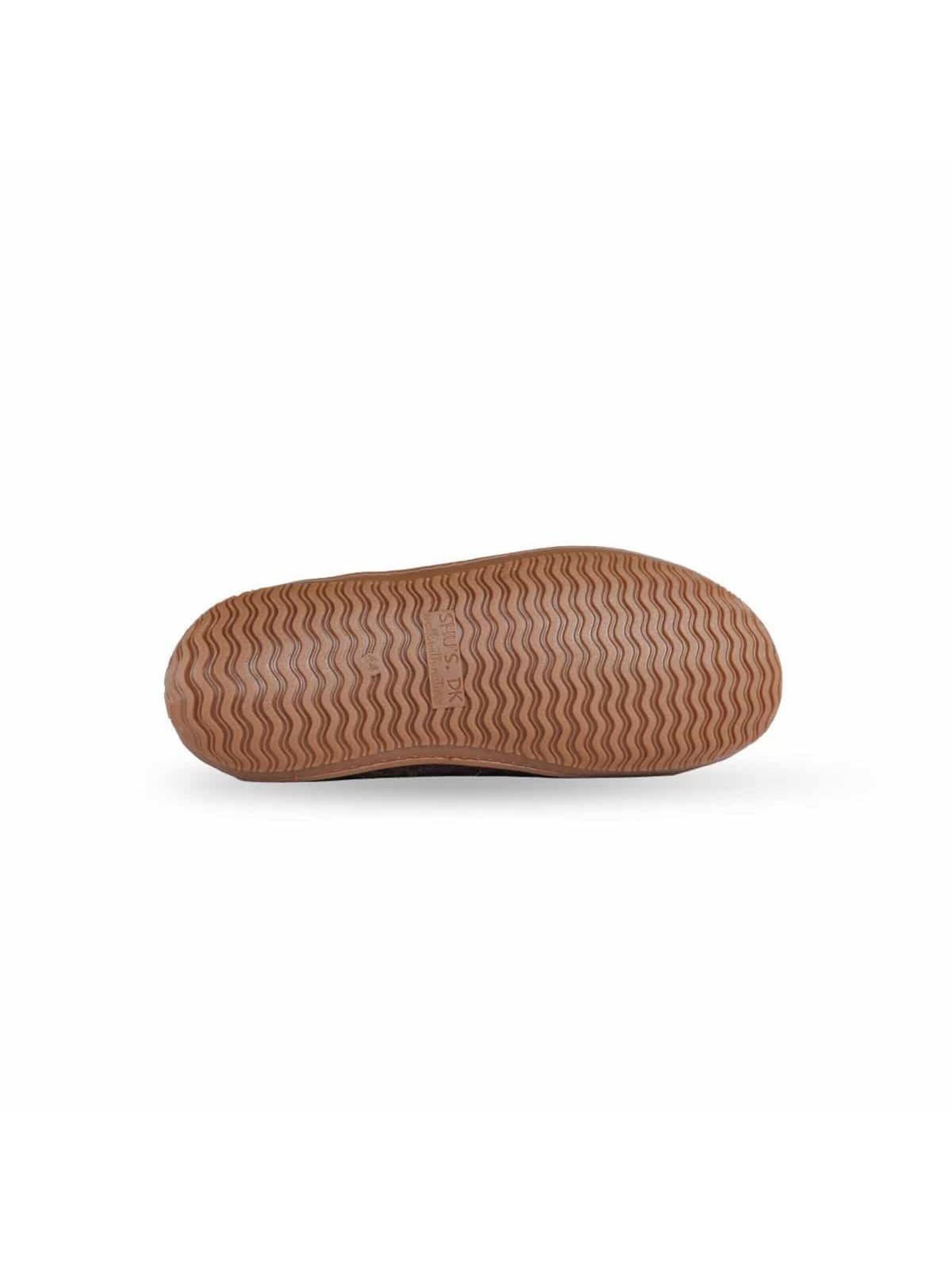 SHUS walk with nature Huisschoen 'Uldhjemmesko (100% ren uld) -m/Gummisål - Dansk Design fra SHUS' in Bruin