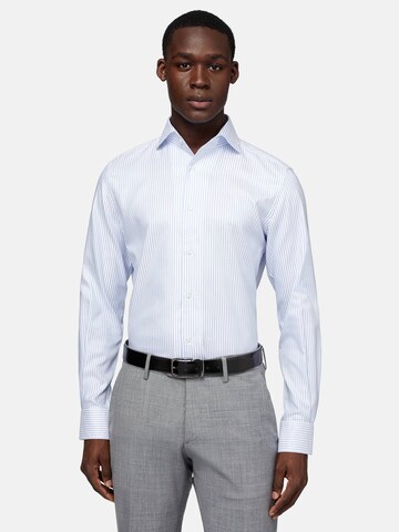 Boggi Milano Regular Fit Hemd in Blau: Vorderseite