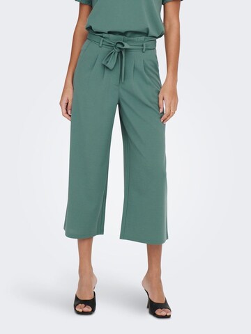 JDY Wide leg Pleat-Front Pants in Green: front