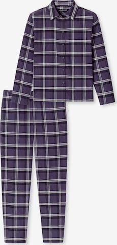 SCHIESSER Pyjama 'Selected Premium Warming' in Blau: Vorderseite