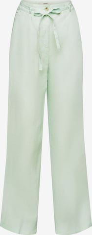 Wide Leg Pantalon à plis ESPRIT en vert : devant