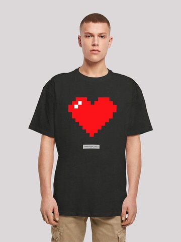 F4NT4STIC Shirt 'Pixel Herz' in Black: front