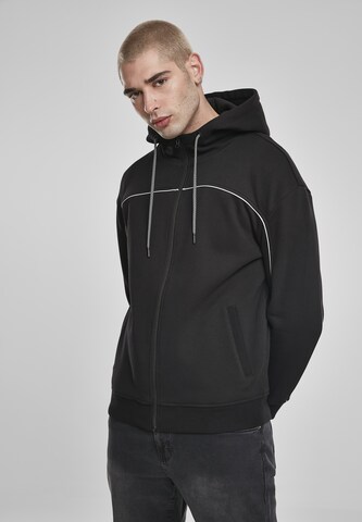 Urban Classics Regular Fit Sweatjacke in Schwarz: Vorderseite