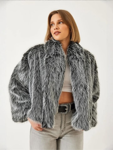 Veste mi-saison 'Kunstpelzmäntel' Bianco Lucci en gris