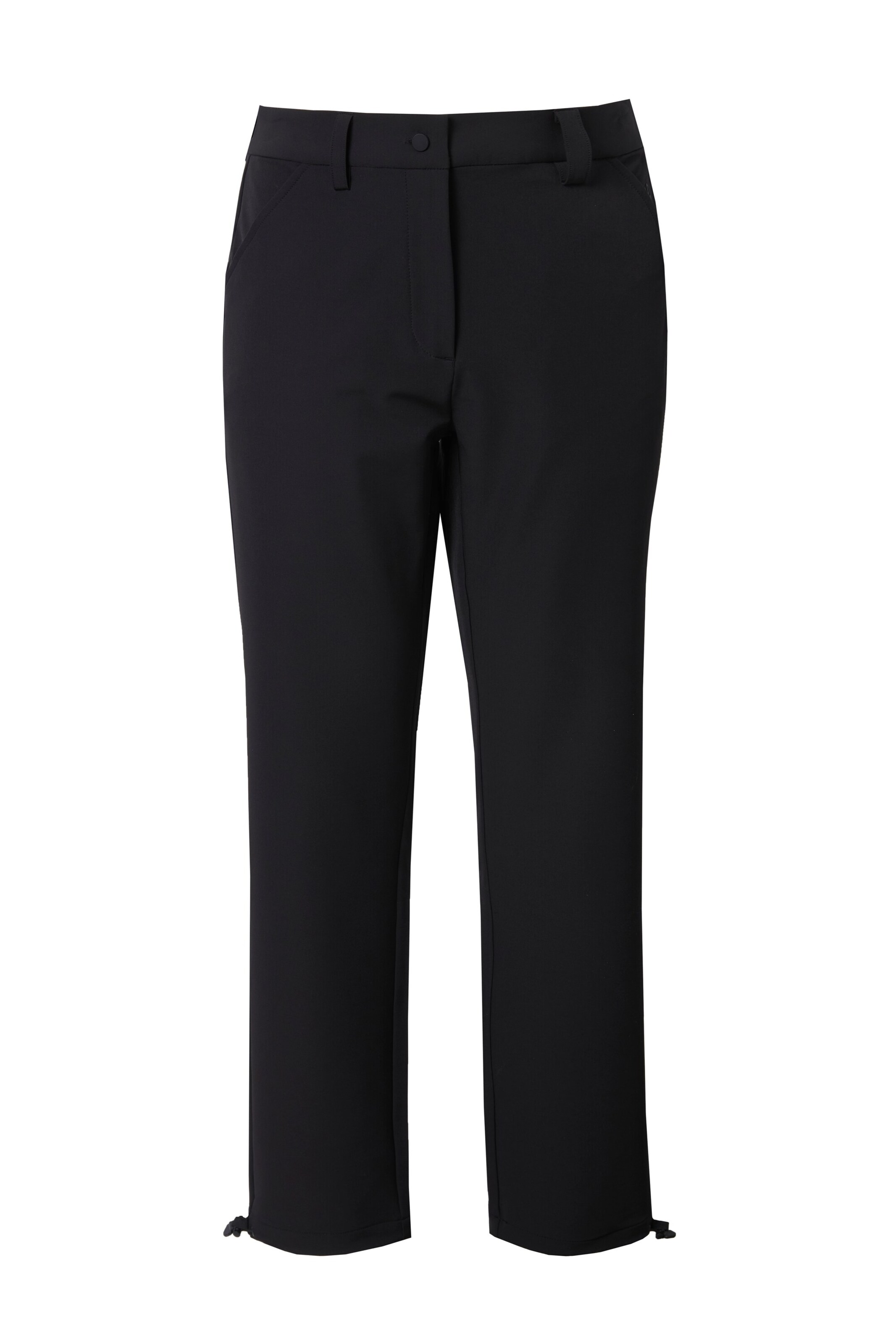 Ulla Popken Regular Weatherproof pants in Black: front