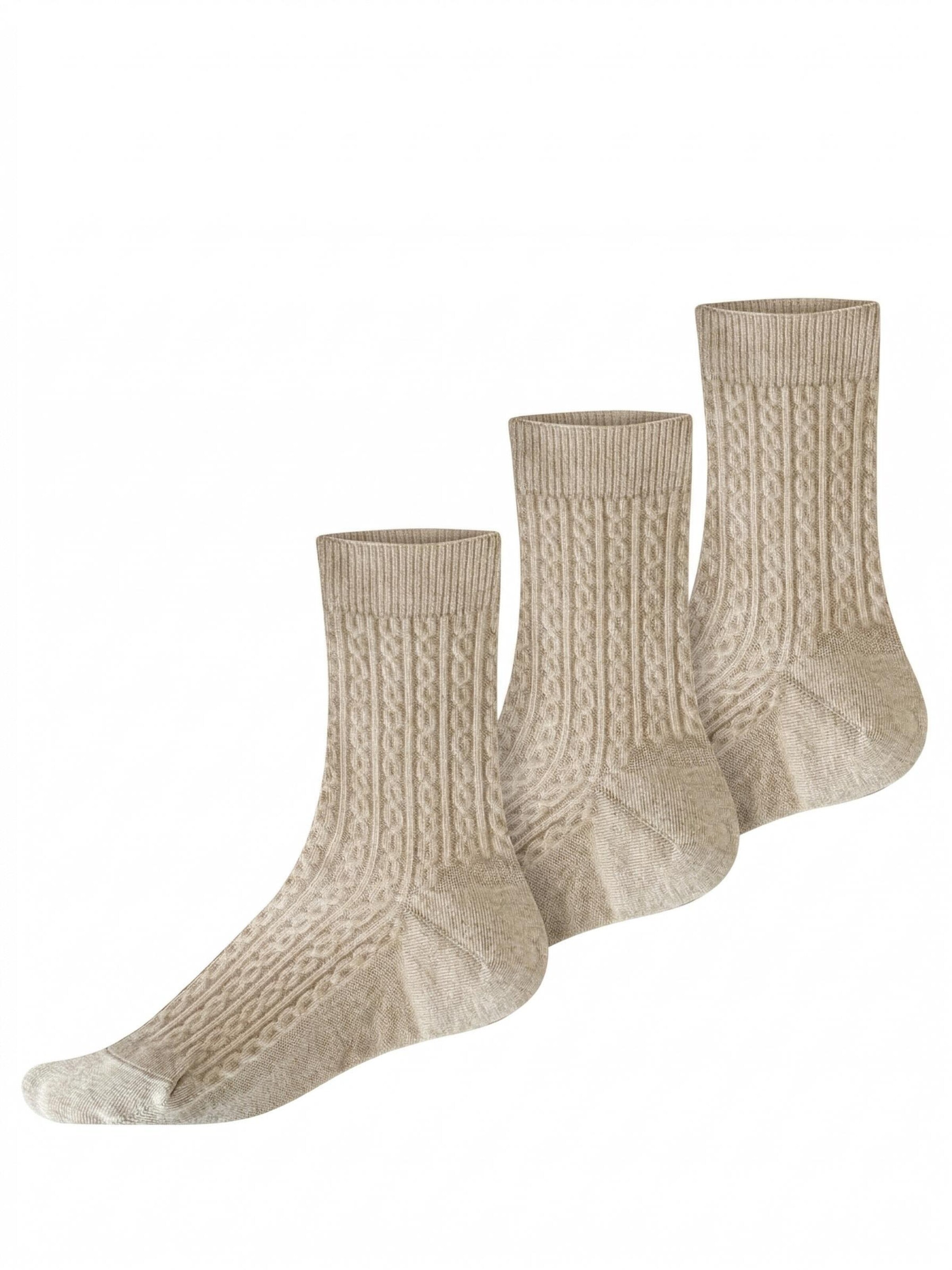 Millo Socks 'Cosy Twist' in Beige: front