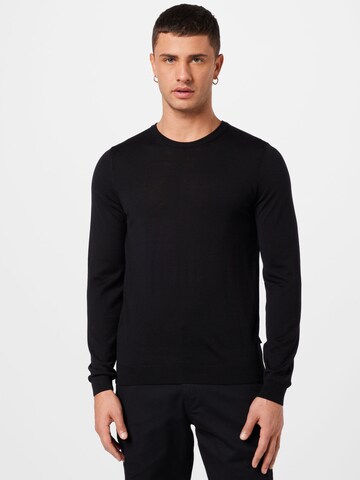 Pull-over 'Leno-P' BOSS en noir : devant