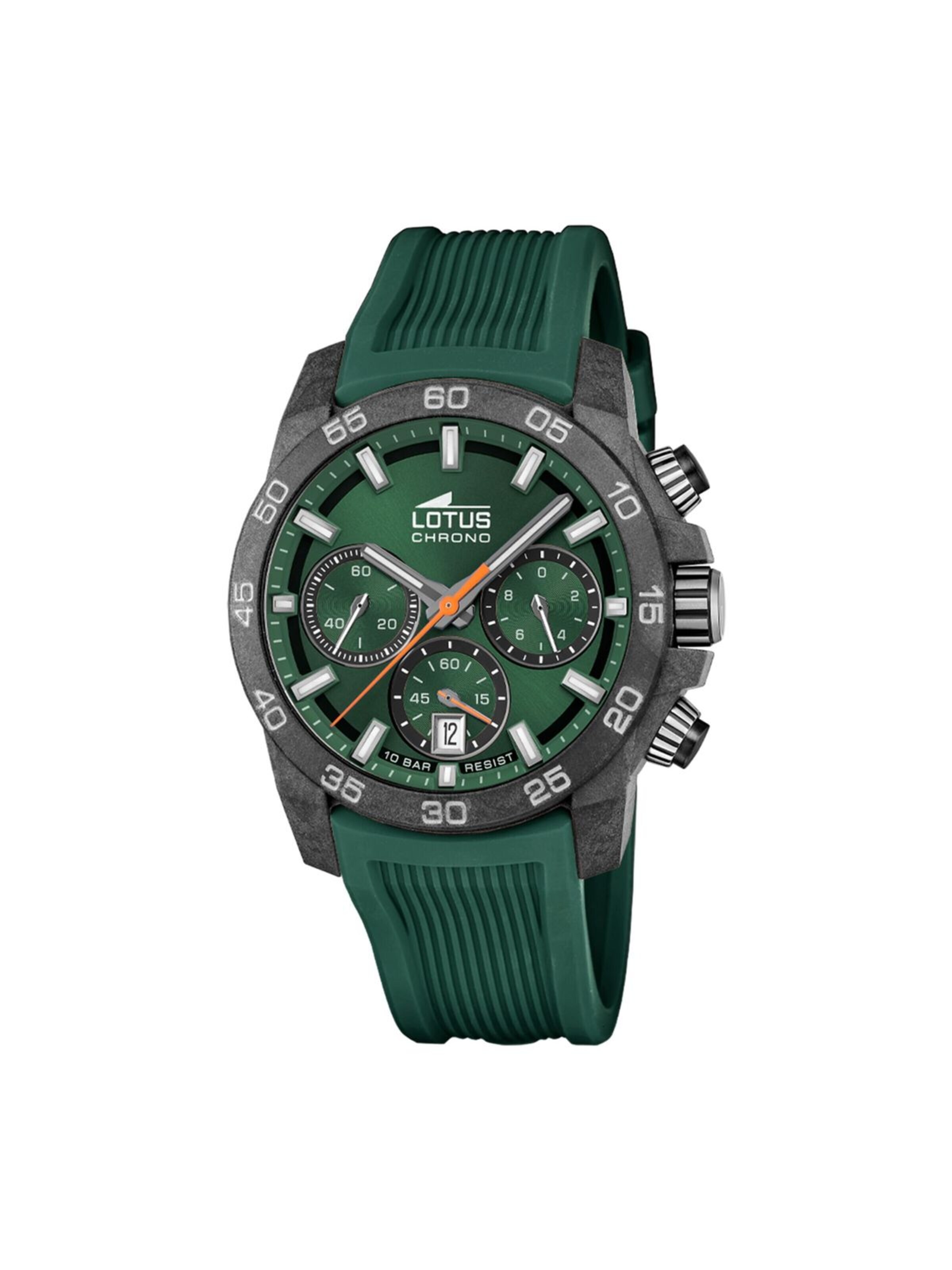 Lotus Analoog horloge in Groen: voorkant