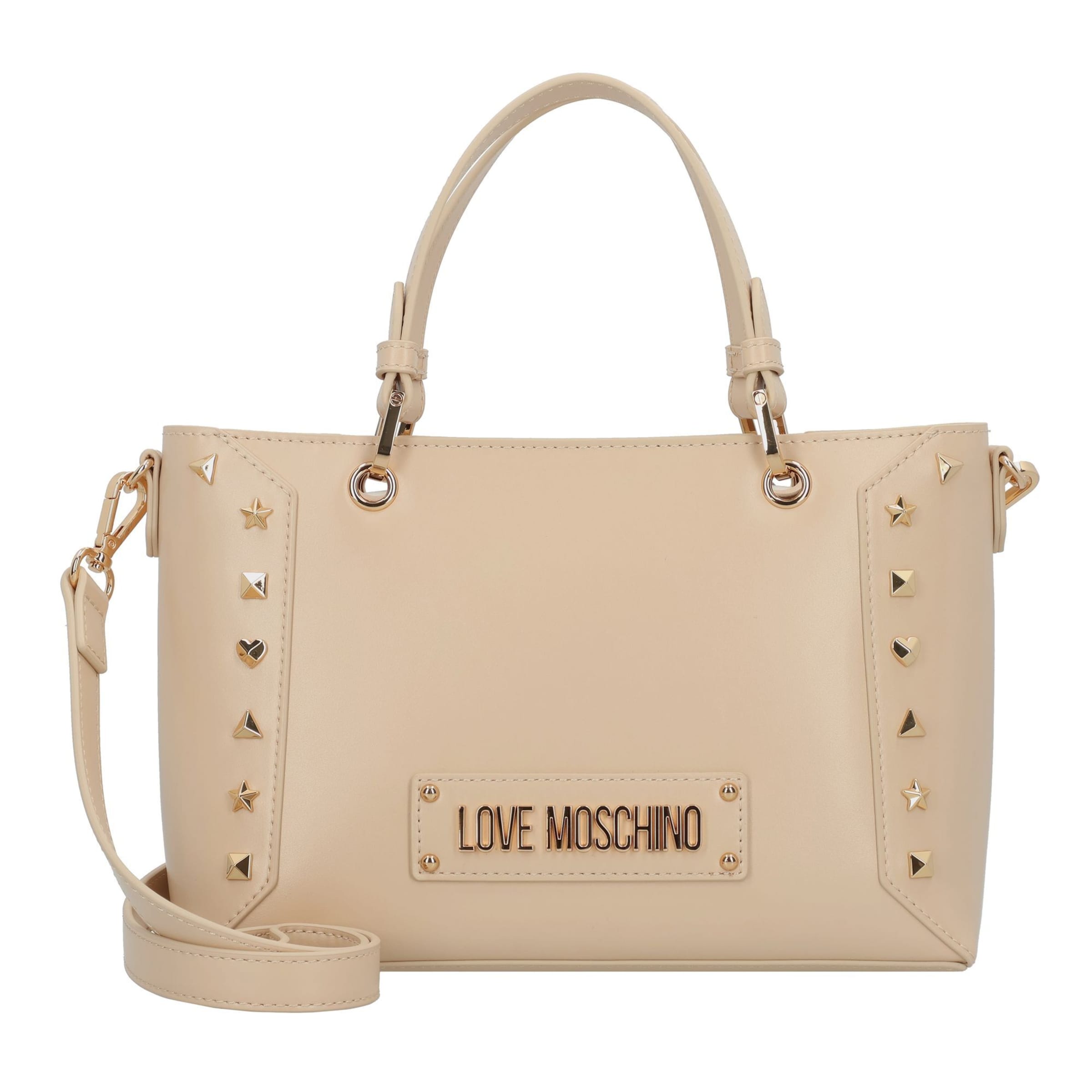 Sacs à main 'Timeless' Love Moschino en beige : devant