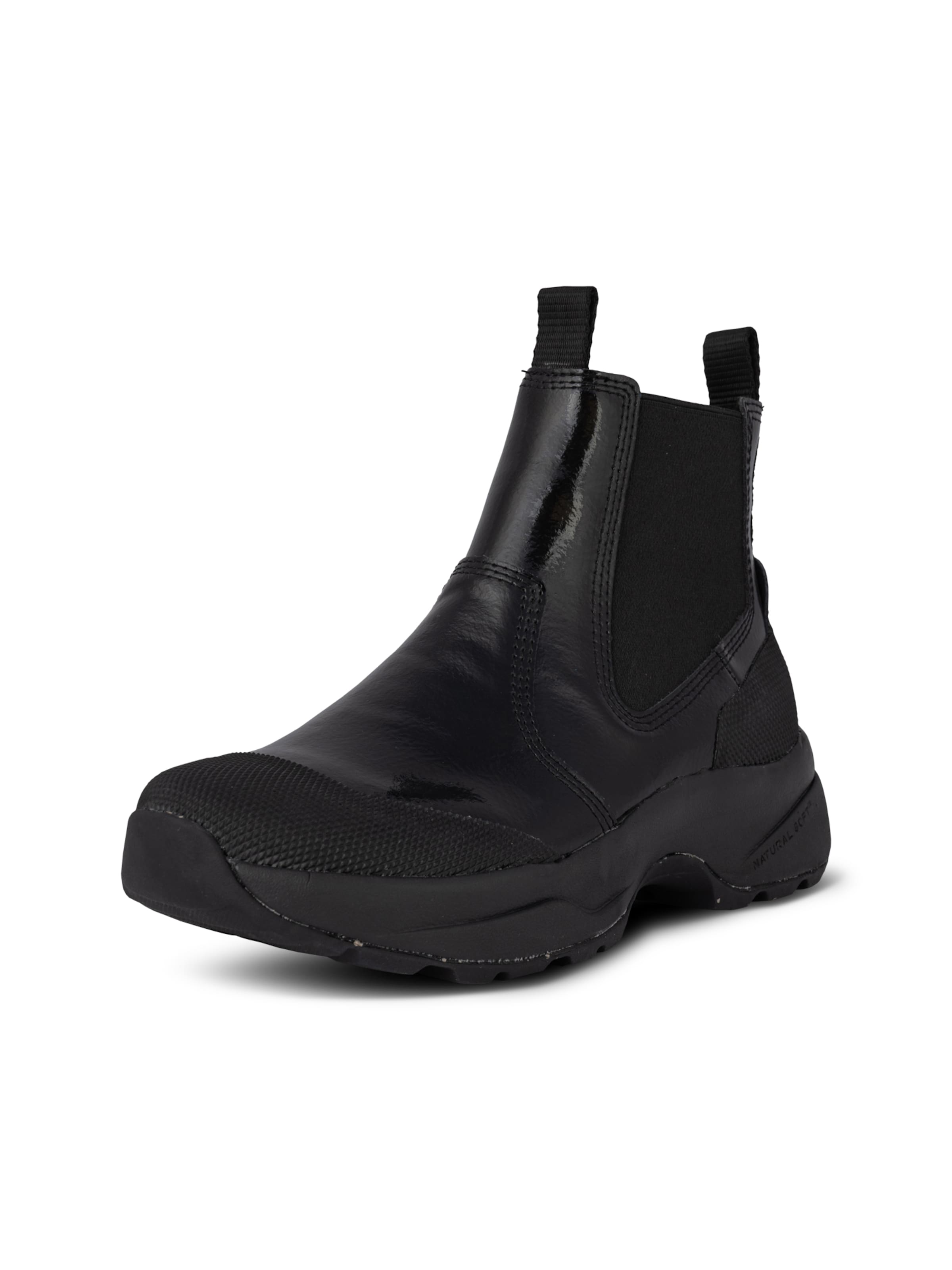WODEN Chelsea Boots 'Hega Patent' i sort: forside