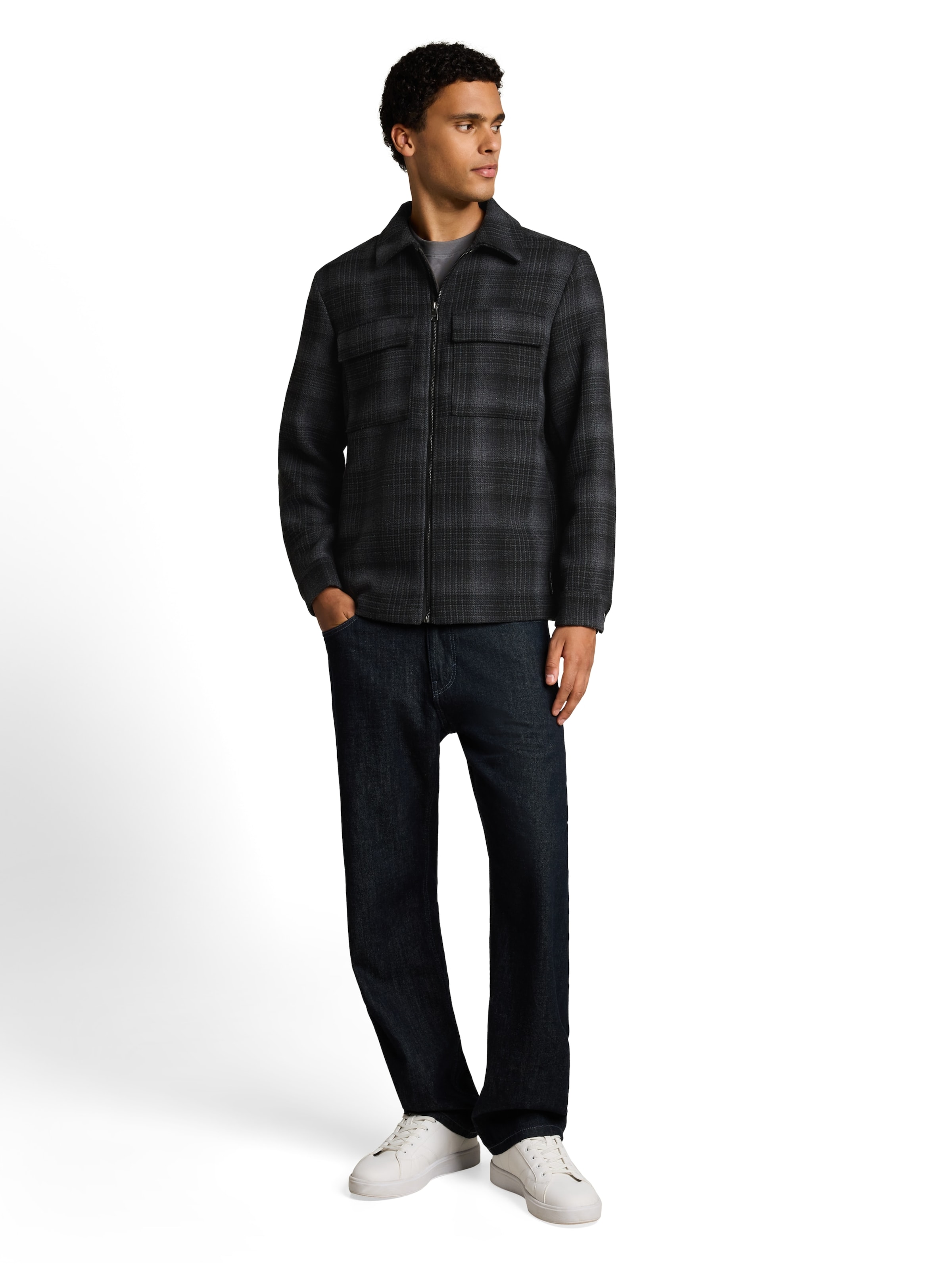 TOM TAILOR DENIM Jacke in Schwarz
