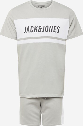JACK & JONES Jogginganzug in graumeliert / weiß, Produktansicht