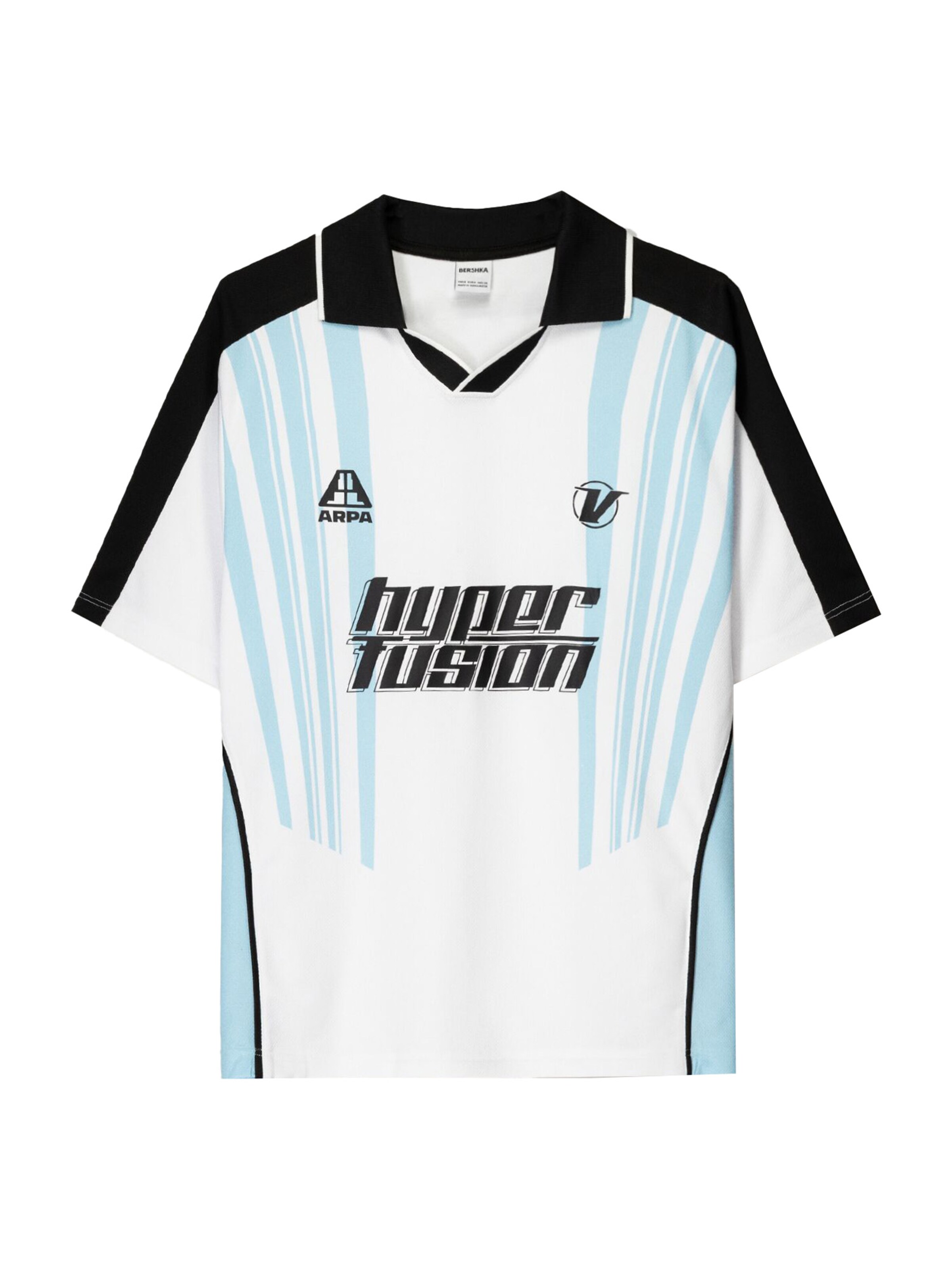 világoskék / fekete / fehér Bershka Póló, Termék nézet