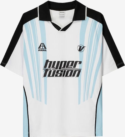 Bershka Majica u svijetloplava / crna / bijela, Pregled proizvoda