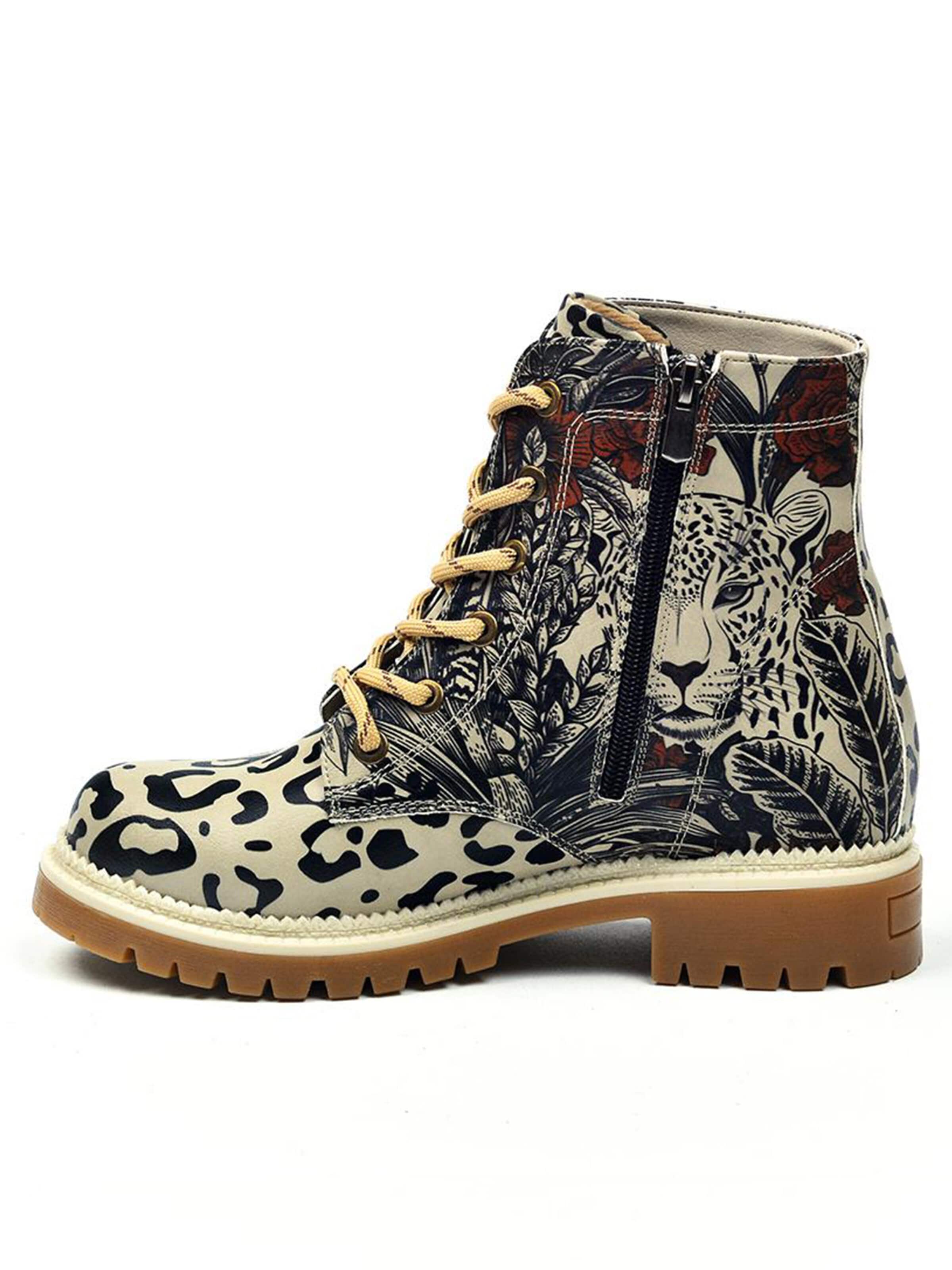Goby Snørestøvler 'NJR129' i beige: forside