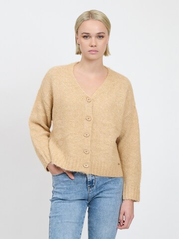 Influencer Knit Cardigan in Beige: front