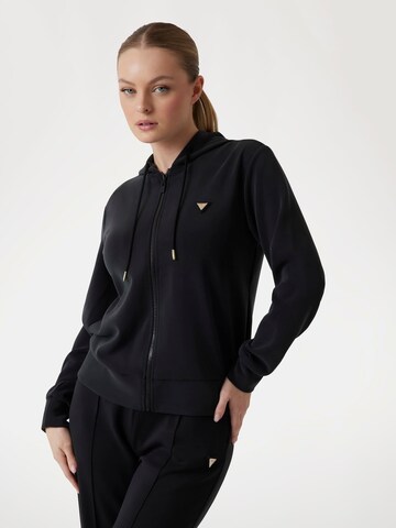 GUESS Sweatjacke 'OLYMPE' in Schwarz: Vorderseite