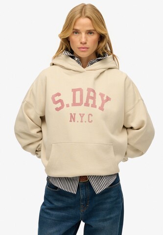 Sweat-shirt 'Athletic Essentials' Superdry en gris : devant