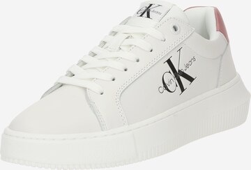 Baskets basses Calvin Klein Jeans en blanc : devant