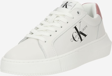 Baskets basses Calvin Klein Jeans en blanc : devant