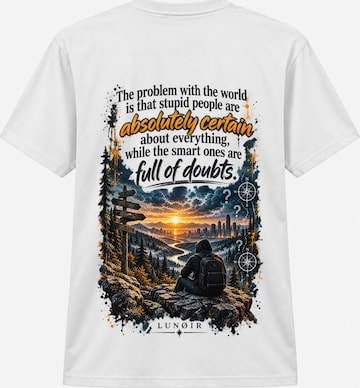 LUNØIR Studio Shirt 'Full of Doubts EN' in Weiß: Vorderseite