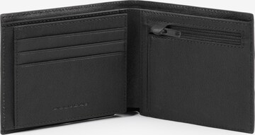 Piquadro Black Square Geldbörse Leder 11,5 cm in Schwarz