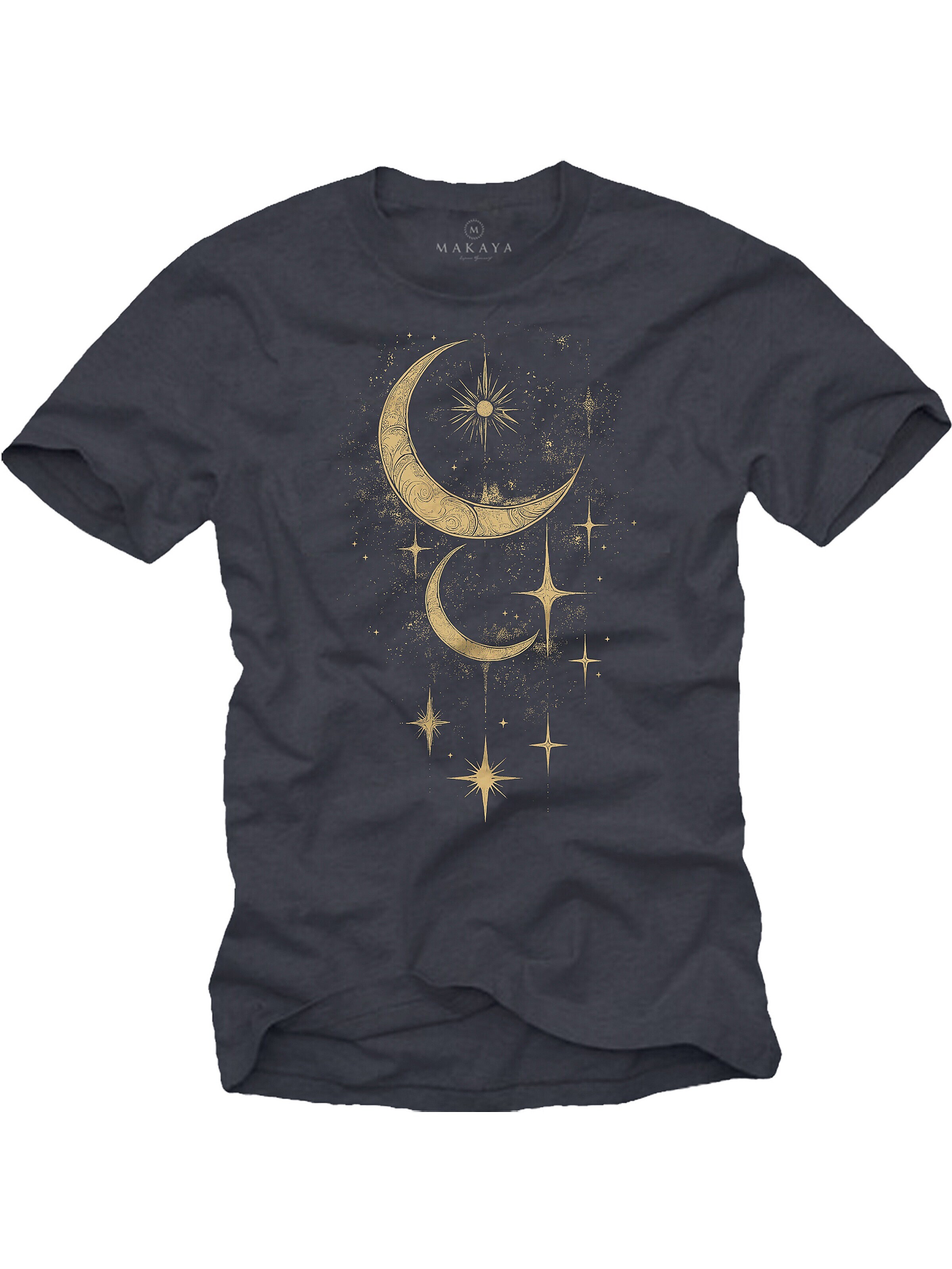 MAKAYA Shirt 'Moon Stars' in Grey: front