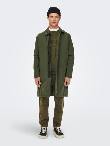 Only & Sons Between-Seasons Coat 'Wilson' in Green