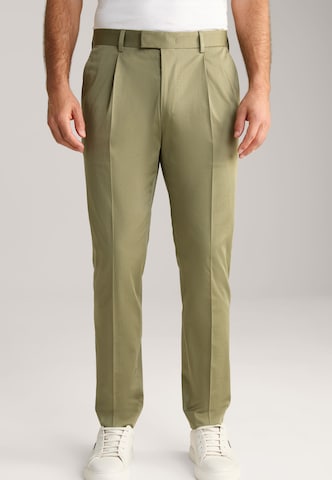 JOOP! Slim fit Pleat-Front Pants in Green: front