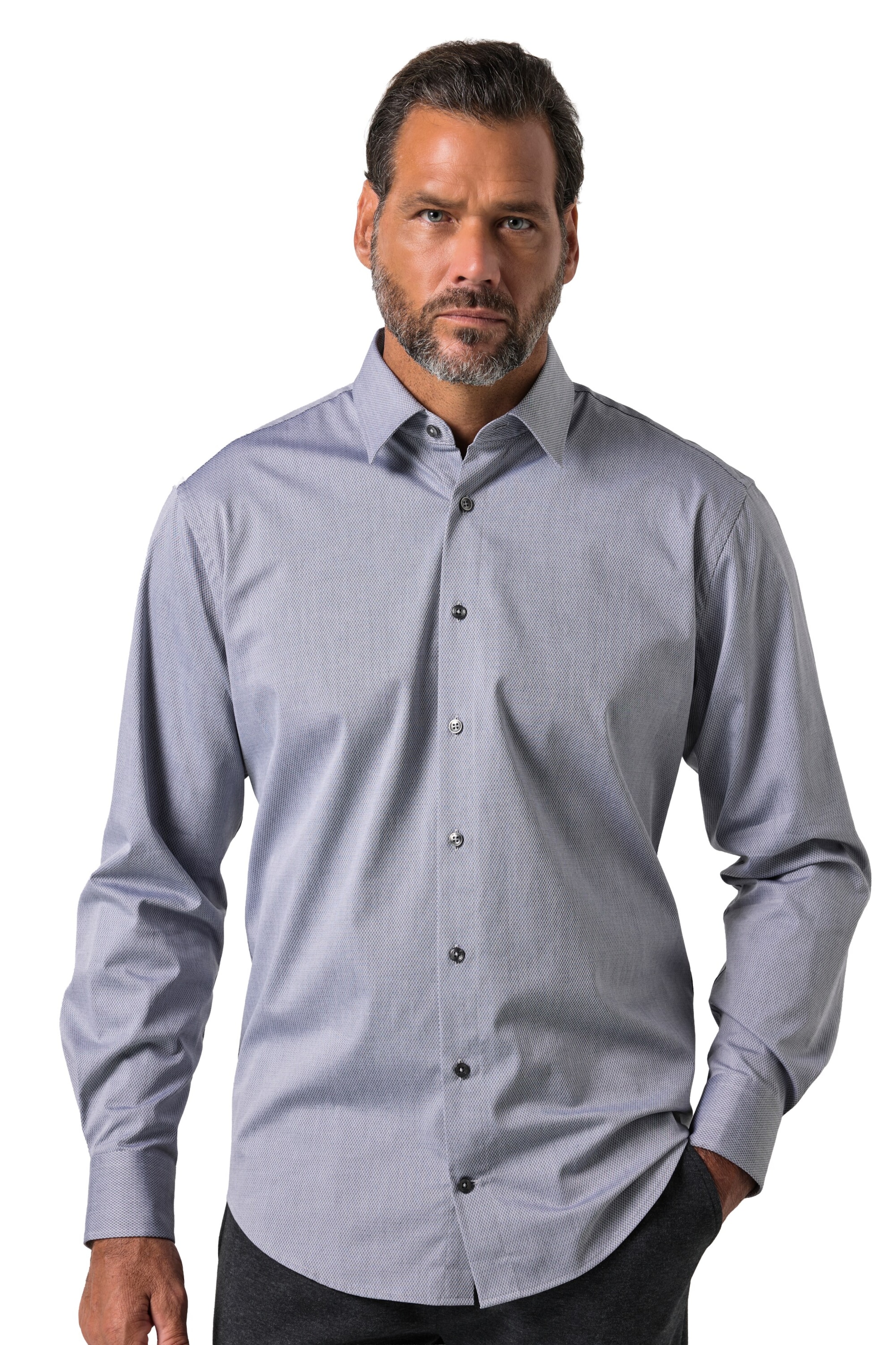 JP1880 Regular Fit Hemd in Blau: Vorderseite