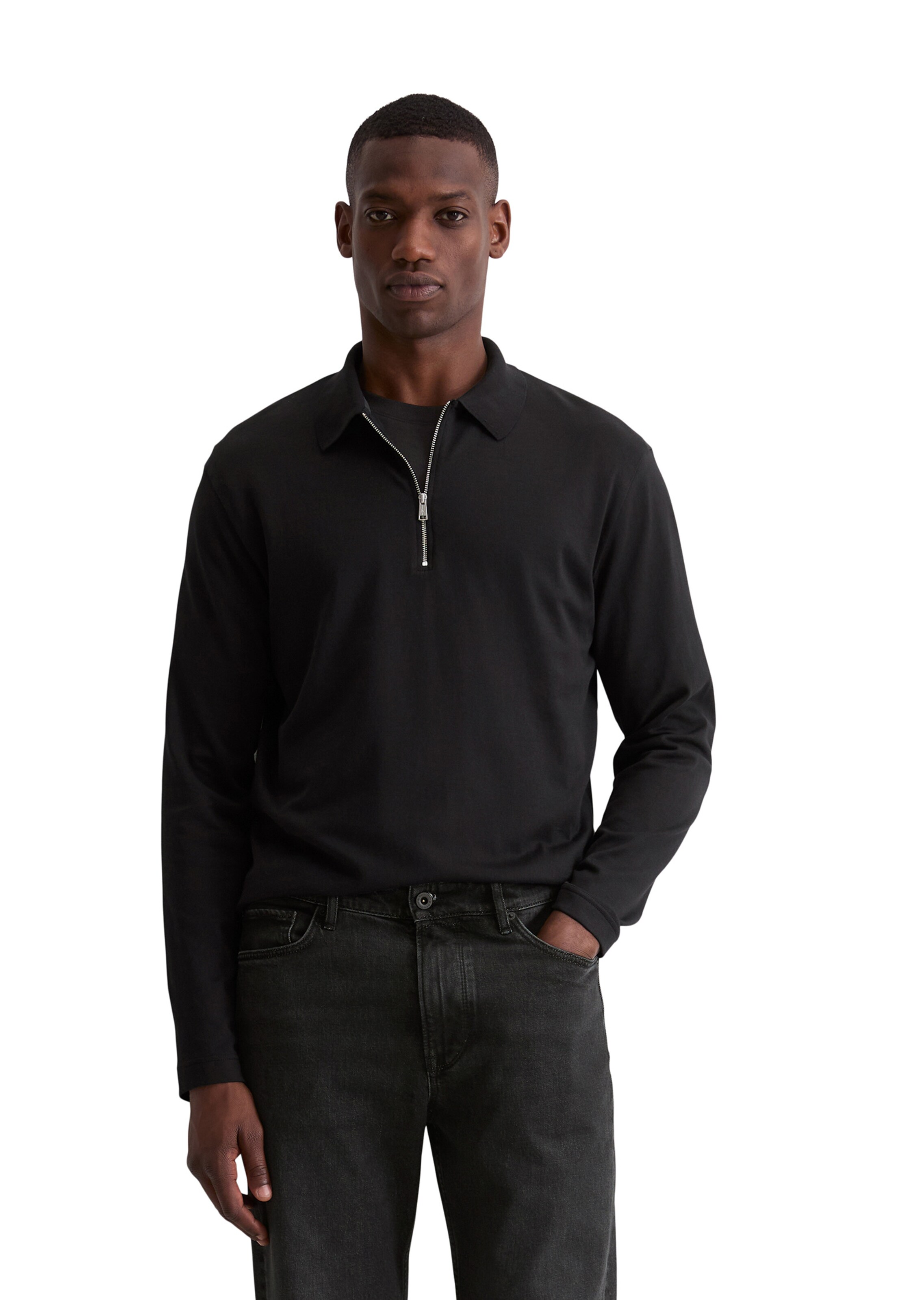 Marc O'Polo Poloshirt in Schwarz: Vorderseite