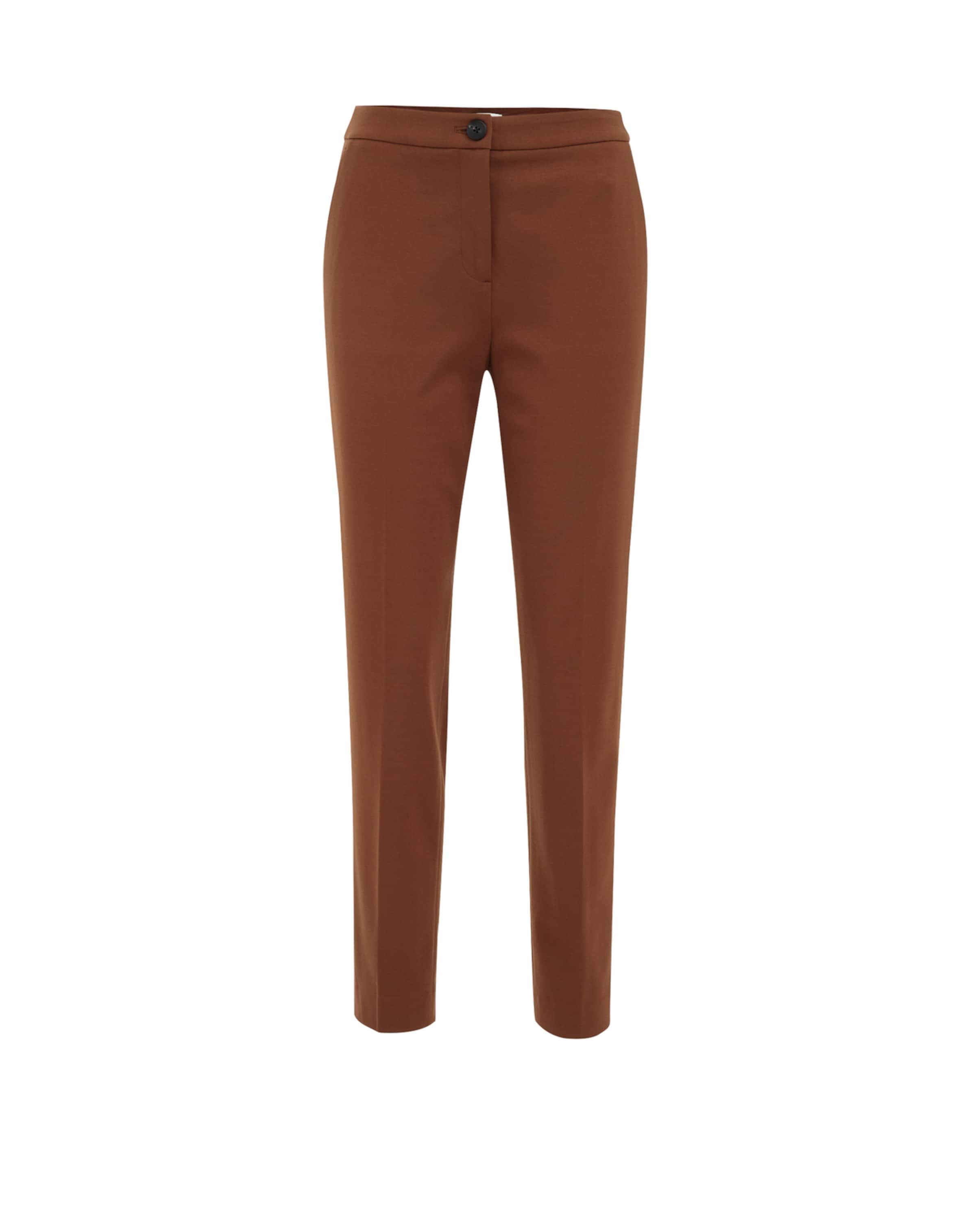 WE Fashion Слим Плиссированные брюки в Коричневый: спереди