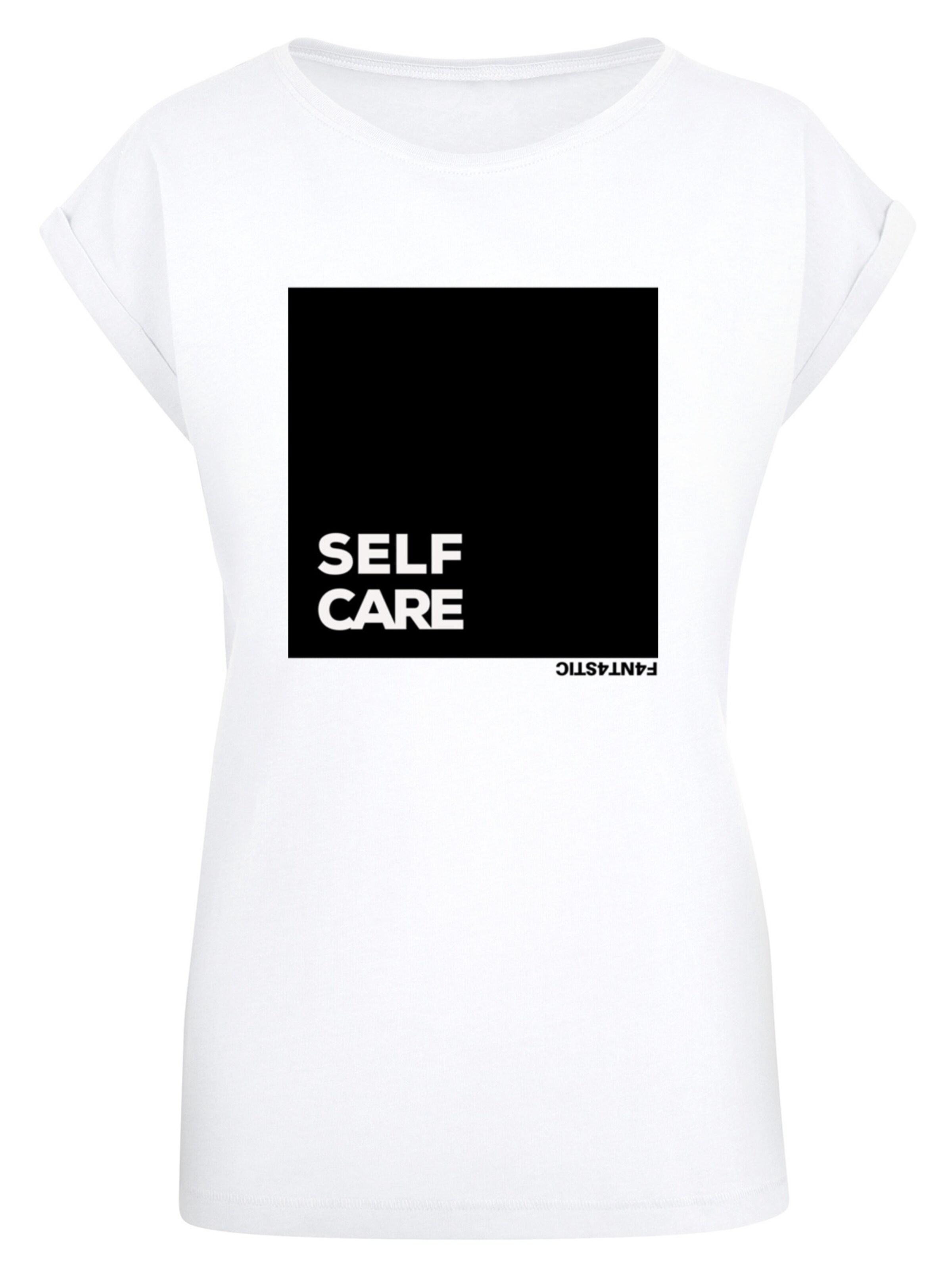 T-shirt 'Self Care' F4NT4STIC en blanc : devant