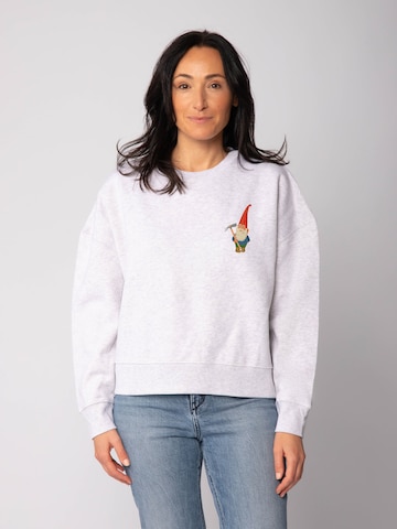 Sweat-shirt 'Gartenzwerg ' Watapparel en gris : devant