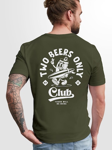 Neverless Shirt 'Two Beers only' in Green