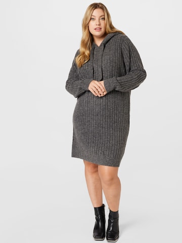 ABOUT YOU Curvy Knitted dress 'Marit' in Grey: front