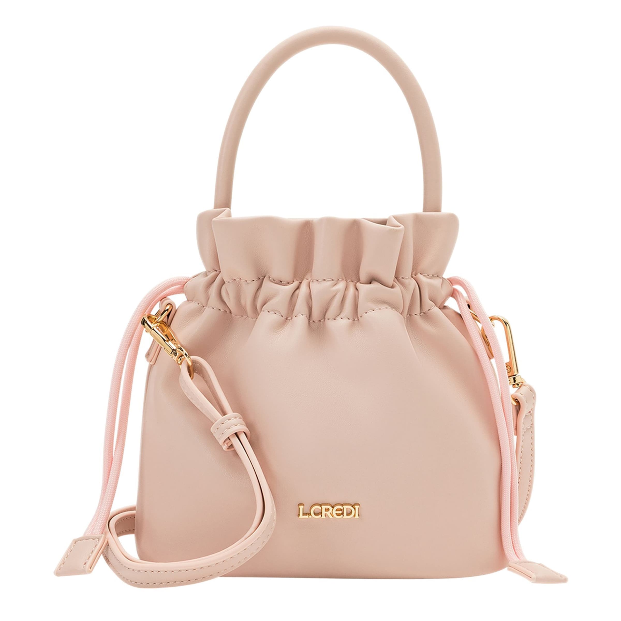 Borsa a sacco 'Nahla' di L.CREDI in rosa: frontale