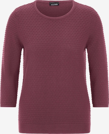 Goldner Pullover in Lila: Vorderseite