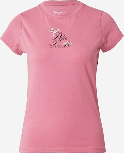 Pepe Jeans T-Shirt 'FLORAL IV' in XS in grün / altrosa / schwarz / offwhite, Produktansicht