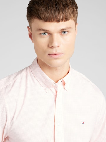 TOMMY HILFIGER Regular fit Button Up Shirt 'Flex' in Pink