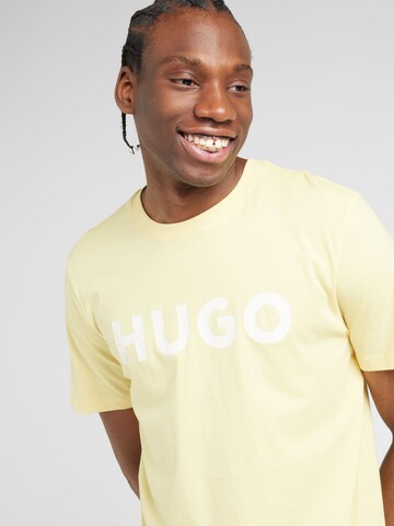 HUGO Μπλουζάκι 'Dulivio' σε κίτρινο