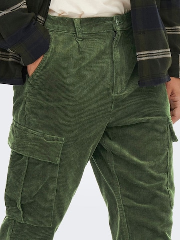 Only & Sons Regular Cargo Pants 'Dew' in Green