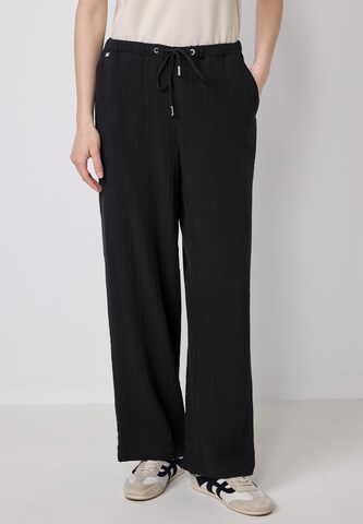 Street One Studio Wide Leg Hose in Schwarz: Vorderseite