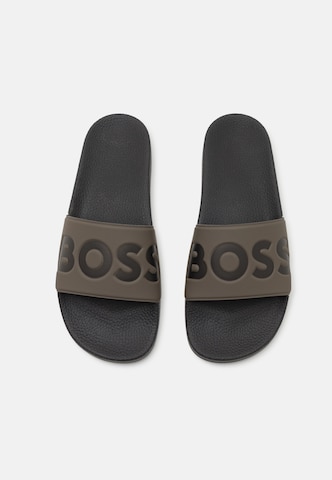 BOSS - Sapato aberto 'Aryeh' em verde: topo