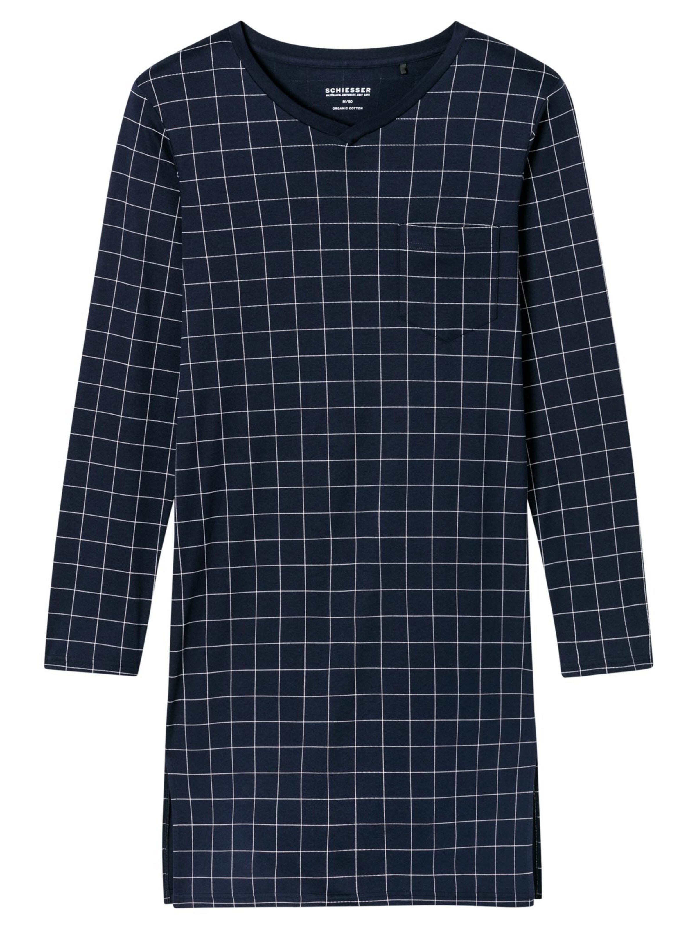 SCHIESSER Pyjama 'Fine Interlock' in Blau: Vorderseite